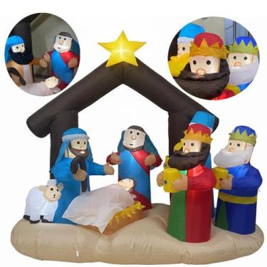 Imagem de Presepio Natal Enfeite Natalino Inflavel Led Menino Jesus Decoraçao Lo