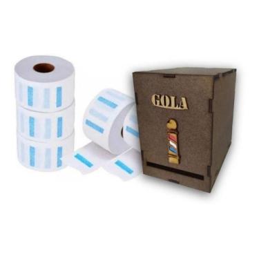 Imagem de Kit 5 Rolos De Gola Higiênica Com Porta Gola Em Mdf - Barbershopp62