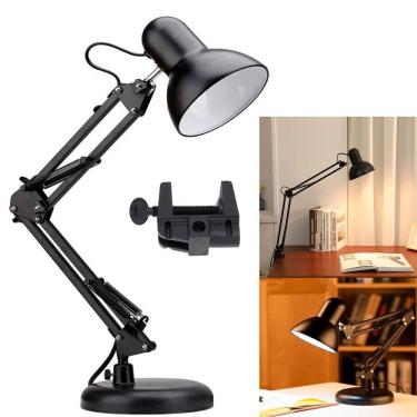 Imagem de Luminaria Mesa Articulada Garra Escritorio Bancada Eletrônica E27 Luz Led  2 Em 1 articulavel 40W