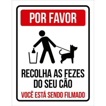 Imagem de Kit 10 Placas Por Favor Recolha As Fezes Do Seu Cão Filmado
