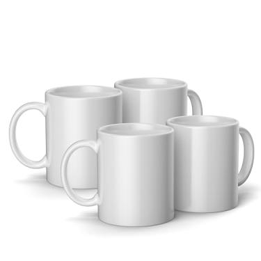 Imagem de Cricut Caneca de cerâmica em branco - 340.2 g/340 ml (4 ct) - Caneca personalizada DIY - Funciona com folhas de transferência, canetas, marcadores e sublimação Infusible Ink