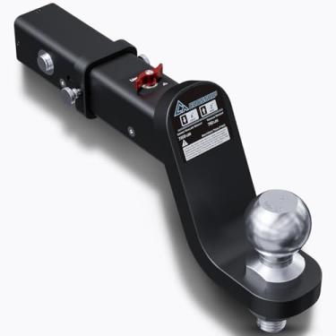 Imagem de CROSSHIP Engate de suporte de bola de reboque sem acessório - serve para receptor de 5 cm, suporte de esfera de queda de 10 cm, engate de reboque de 5 cm, caminhão pesado GTW de 3,402 kg com pino para