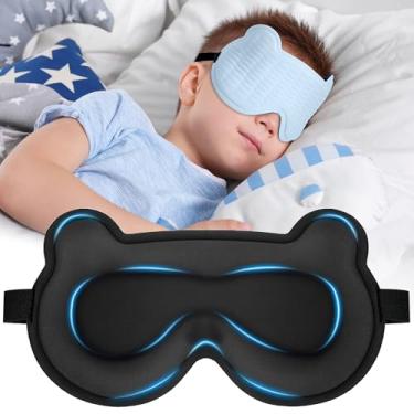 Imagem de Máscara de dormir infantil 3D – linda máscara de urso para dormir, confortável máscara de sono de espuma viscoelástica para crianças, alça ajustável e máscara de dormir leve para meninos e meninas