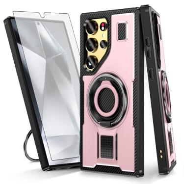 Imagem de Asuwish Capa de telefone para Samsung Galaxy S24 Ultra 5G com protetor de tela de vidro temperado e suporte de anel à prova de choque com suporte protetor de celular acessórios para celular S24Ultra