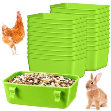 Imagem de Zhehao 20 copos de gaiola, alimentador de frango, bebedouro de 473 ml, alimentador de gaiola de pássaro de plástico, tigela de água para animais de estimação, papagaio, pombo, galo, aves de capoeira