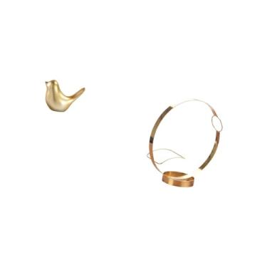 Imagem de Fenteer Escultura Moderna de Pássaro Dourado E Suporte para Garrafas de Vinho de Ferro para Decoração Elegante de Casa E Organizador de Exibição de Bebidas Es