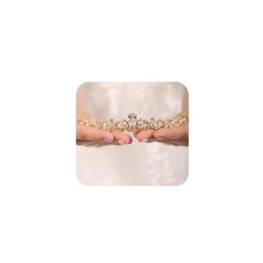 Imagem de Tiara Crown JWICOS Gold Princess para casamento feminino