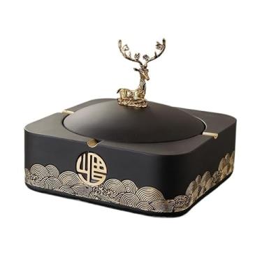 Imagem de Cinzeiro de ervas daninhas cinzeiro com tampa, sala de estar em casa, ornamentos criativos na moda, mesa de centro, conjunto de secretária com cinzeiro grande cinzeiros para cigarros (tamanho: B)