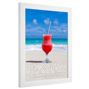 Imagem de Marco de Fotos JDZIVTOP 30x40 cm Blanco Rústico Desgastado