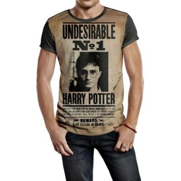 Imagem de Camiseta Masculina Harry Potter Full Print Ref:394 - smoke, Preto, G