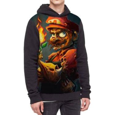Imagem de Moletom Com Capuz Super Mario Zombi Zombie Ref:309 - smoke, Preto, GG