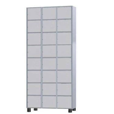 Imagem de Armário Roupeiro De Aço 24 Portas Para Vestiário Academia Locker Cinza