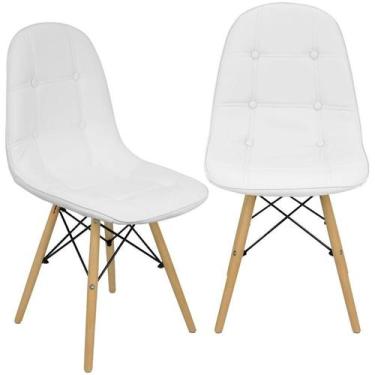 Imagem de Kit 2 Cadeiras Charles Eames Botonê Eiffel Wood Estofada Couro - Liant
