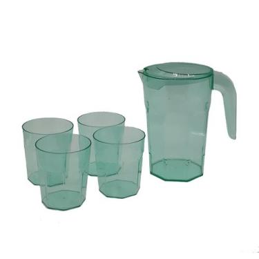 Imagem de Kit Suco 1 Jarra de 1,5 litros com 4 Copos de 400 ml Cozinha Dehaus Ve