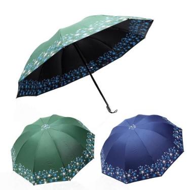 Imagem de Guarda Chuva Grande Reforçado Contra Vento Cabe Na Bolsa Com Proteção 