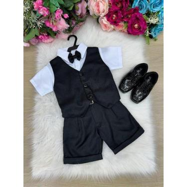 Imagem de Conjunto Social Miss Cherry Leandro com Colete Preto e Shorts, Preto, 