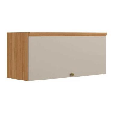 Imagem de Armário De Geladeira P- Cozinha Selene C- 1 Porta Basculante 80cm Jequitiba-off White Fosco - Linea Brasil