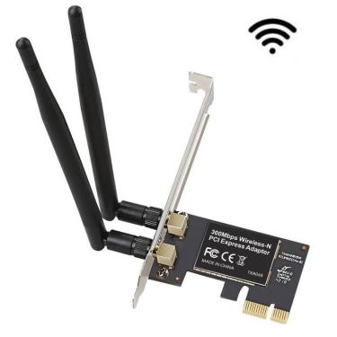Imagem de Placa Pci Express Wireless 300mbps 2 Antenas PCI-E Kp-T118