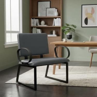 Imagem de Cadeira de Escritório Plus Size_Obeso Base Reforçada até 200kg Braços 