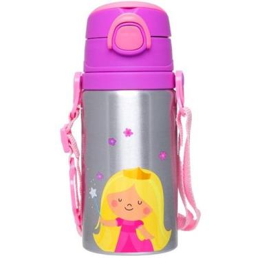Imagem de Garrafa de Aluminio Infantil Buba com Canudo Princesa