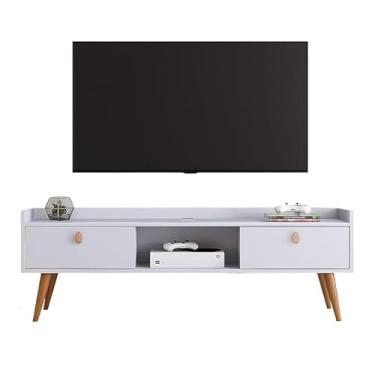 Imagem de Rack Bancada com pés 1.20 Life Copa 2 Portas Moderno Parede TV Até 50Pol Quarto Sala Area Lazer 51 * 120 * 27cm/57 * 110 * 30cm(1.20 Branco)