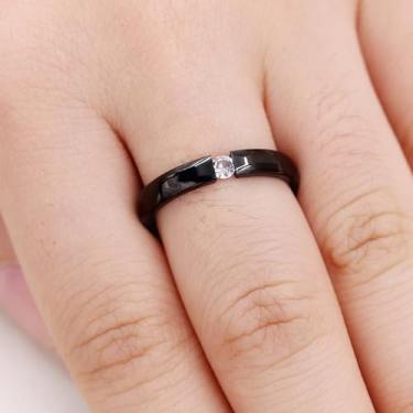 Imagem de Anel Solitário Simples para Casamento, Noivado, Zircônia Cúbica para Mulheres Noivas Y1897, Latão Zircônia cúbica, Sem pedra preciosa