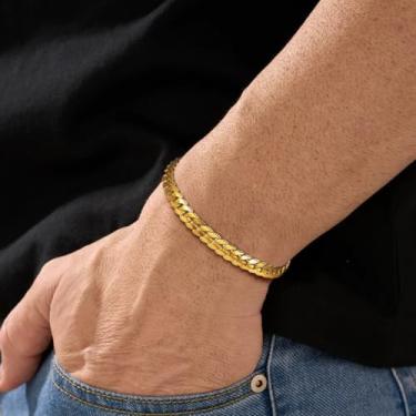 Imagem de Pulseiras femininas com caveira/zircônia cúbica/corrente de trigo/elos de folhas/pulseira cubana masculina grossa ajustável com punho torcido joia moderna, 23CM, Aço inoxidável, Sem Pedra Preciosa