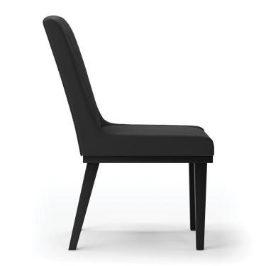 Imagem de Cadeira Sala De Jantar Base Madeira Preto Sofia Sintético D03 - D'rossi Cor Preto