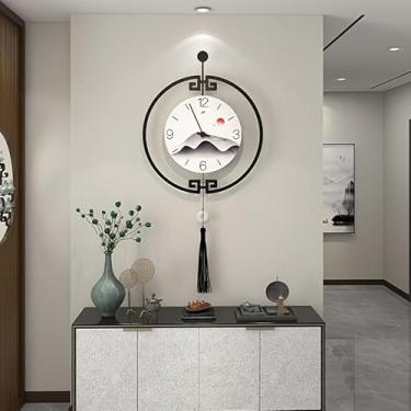 Imagem de FLEBLE Relógio de parede moderno para decoração de sala de estar, relógio de parede grande, silencioso operado por bateria, relógio analógico para quarto, cozinha, escritório, banheiro, escola 45,7 x