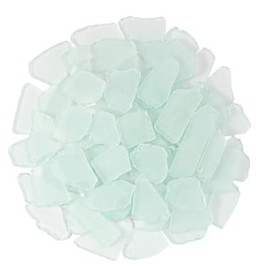 Imagem de Keedolla Vidro marinho caído para artesanato - Peças de vidro marinho fosco branco de 283 g para artesanato DIY, enchimento de vasos, casamentos na praia, aquário e decoração de casa