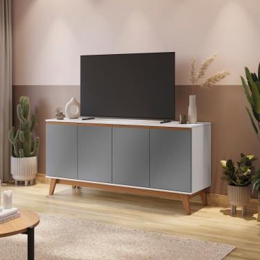 Imagem de Aparador Kappesberg 4 Portas Branco/chumbo 156cm