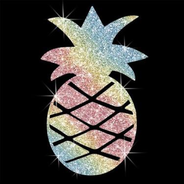 Imagem de Adesivo de decalque brilhante de abacaxi brilhante em PVC autoadesivo para carros, laptops, motocicletas, parede, janela, bagagem, capa de arranhão, porta multisuperfície (colorido)