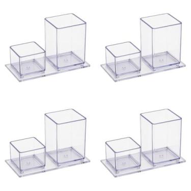 Imagem de Porta lápis e clips Cristal Acrinil kit com 4 unidades