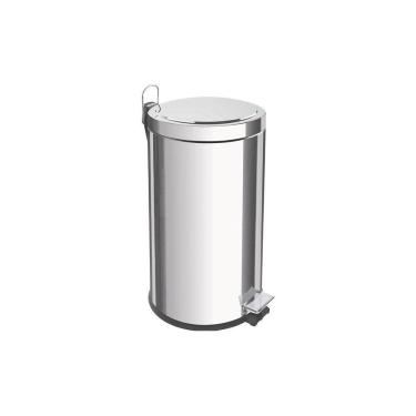 Imagem de Lixeira Inox Com Pedal Brasil Com Acabamento Polido E Balde Interno Removível 20 L