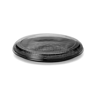 Imagem de 50un Bandeja Pizza Plástica Transparente G230 Rasa 33,5x4,8cm Galvanot