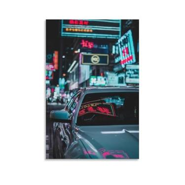 Imagem de Jdm Car Sport Tokyo Drift Street Racing Neon Car Posters para quarto masculino sala de estar quarto decoração de arte estética decoração de parede de carro arte em tela decoração de parede emoldurada