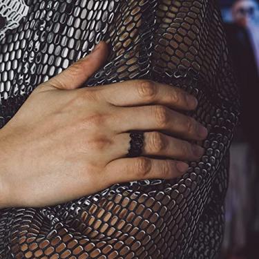 Imagem de Anel masculino de aço inoxidável banhado a prata/borda polida grossa tamanho 07-14 Joia punk, 08, Aço inoxidável, Sem pedra preciosa