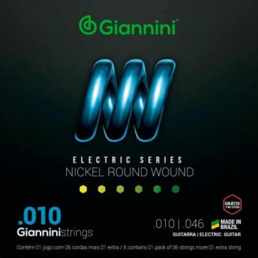 Imagem de Encordoamento Para Guitarra .010 Niquel Round Wound Giannini GEEGST10