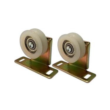 Imagem de ROLDANA RODIZIO C/ESFERA CONCAVO 1 1/8" EM NYLON C/SUPORTE 2 PÇS