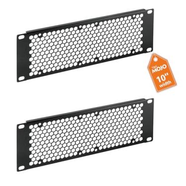 Imagem de Tecmojo Pacote com 2 painéis de montagem em rack em branco 2U, enchimento de painel de...
