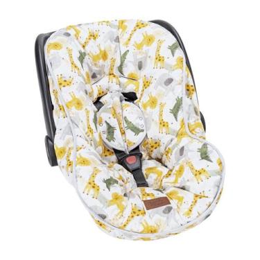 Imagem de Capa De Bebê Conforto Com Protetor De Cinto Estampada 100% Algodão - 0