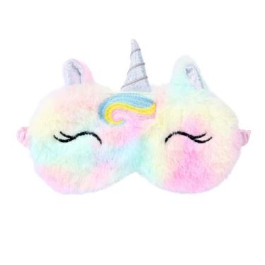 Imagem de Máscara de dormir Unicorn Rainbow Gradient Plush para crianças e adult