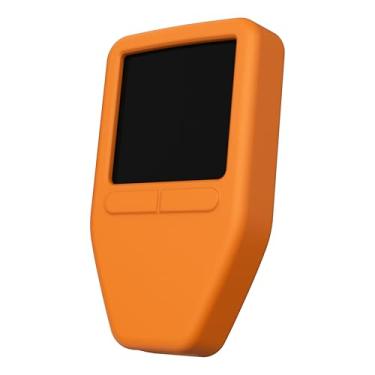 Imagem de CVER Capa de silicone compatível com Trezor Safe 3, proteção de cobertura total, acesso à tela e porta (laranja)