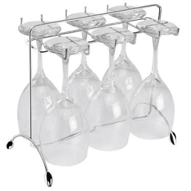 Imagem de Suporte para Taças de Vinho Cromado Utimil Organizador Aramado Mesa Ba