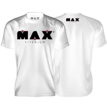 Imagem de Camisetas Dry Branca - Tamanho G - Max Titanium-Masculino