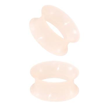 Imagem de XIMAX 2 peças de silicone ultrafino, alargador duplo, alargador, tom de pele, alargadores de orelha, alargadores de silicone para pele macia e lisa, expansores para mulheres e homens, 8G-2,5 cm 3-25