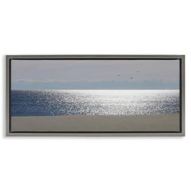 Imagem de Stupell Industries Arte de parede em tela flutuante com moldura preta brilhos iluminados pelo sol, design de Lori Deiter, 28 x 63 cm