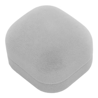 Imagem de SUNGOOYUE Pequena Caixa de Joias de Veludo, Brincos Requintados Cinza Claro, Pingentes, Pulseiras, Colares, Expositor de Joias, Caixa de Armazenamento para o Natal, Dia das Mães, Formatura (Caixa de