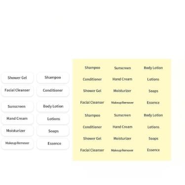 Imagem de 240 etiquetas transparentes à prova d'água para garrafas de tamanho de viagem, banheiro e organização de beleza, etiqueta de produto de cuidados com a pele para sabonete corporal, xampu, condicionador