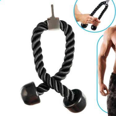 Imagem de Puxador Triceps Corda Crossover Academia Preto